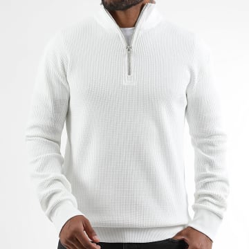 LBO - Jersey Cuello Cremallera Punto Waffle 4249 Blanco