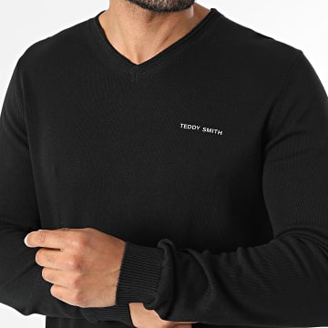 Teddy Smith - Maglia Pullover Collo a V Pulser 4 11518189D Nero