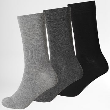 Jack And Jones - Pack de 3 Pares de Calcetines Rafael Negro Gris Antracita