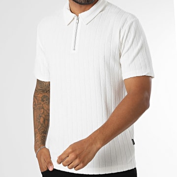 Jack And Jones - Polo Manches Courtes Texturé Elijah Beige Clair