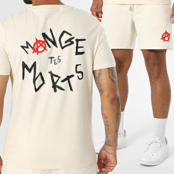 Seth Gueko - Conjunto Camiseta y pantalón chándal Barlou Scribble beige