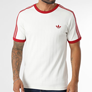 Adidas Originals - Camiseta A Bandas Drop Needle 3S KS7449 Blanco Rojo