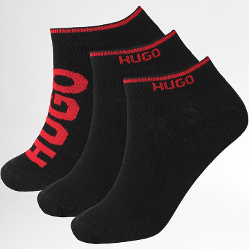 HUGO - Lot De 3 Paires De Chaussettes Logo 50544506 Noir Rouge