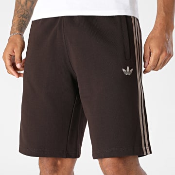Adidas Originals - Pantalón Corto de Chándal con Bandas 3 Stripes KE1690 Marrón Beige