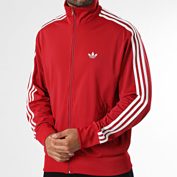 Adidas Originals - Veste Zippée A Bandes Firebird TT KW0116 Rouge Blanc