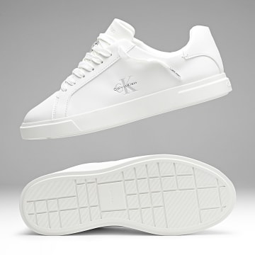 Calvin Klein - Zapatillas Mujer Low Prof Cupsole Leather 3295 Triple Bright White