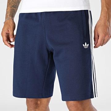 Adidas Originals - Pantalón Corto de Chándal con Bandas 3 Stripes KE1691 Azul Marino Blanco