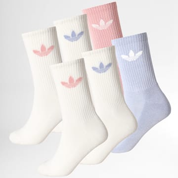 Adidas Originals - Lot De 6 Paires De Chaussettes KZ4010 Beige Rose Bleu Clair
