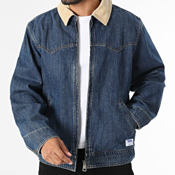 Hugo Blue - Veste En Jean Zippée Arvan 50563315 Bleu Denim Beige