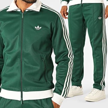 Adidas Originals - Chándal a rayas Classic TP KE1666 KE1668 Verde Blanco