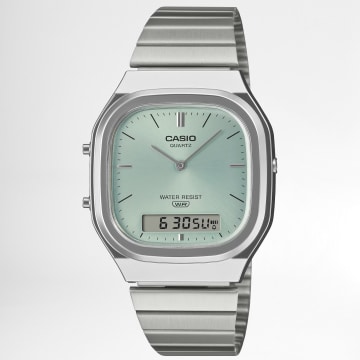 Casio - Reloj AQ-240E-2AEF Plateado Verde Claro