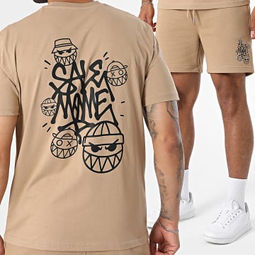 Sale Môme Paris - Conjunto Camiseta Y Pantalón Corto de chándal Street Boyz Camel Negro