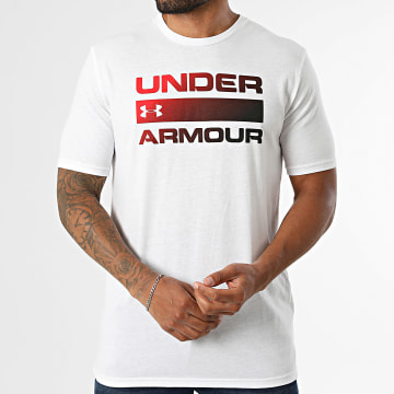 Under Armour - Tee Shirt UA Team Issue Wordmark 1329582 Blanc Rouge Bordeaux