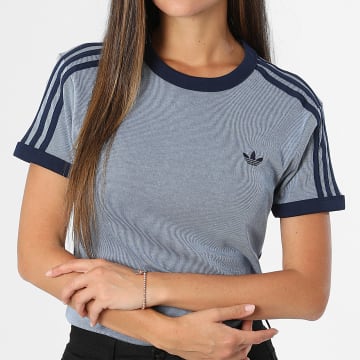 Adidas Originals - Camiseta Mujer A Rayas 3 Stripes Cali KS6790 Azul Marino