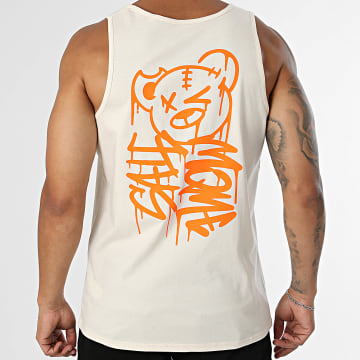Sale Môme Paris - Camiseta sin mangas Nounours Dripping Graffiti Beige Naranja