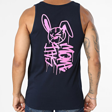 Sale Môme Paris - Camiseta sin mangas Lapin Dripping Graffiti Azul Marino Rosa Fluor