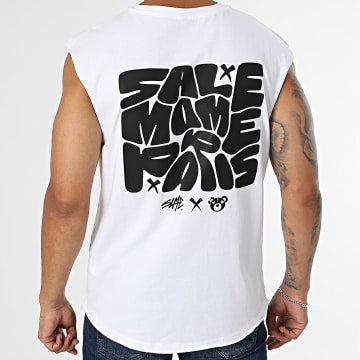 Sale Môme Paris - T-Shirt Senza Maniche Bubble Back Bianco Nero