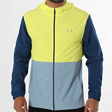 Under Armour - Veste Capuche Zippée Velociti 6015111 Jaune Fluo Gris Bleu Marine