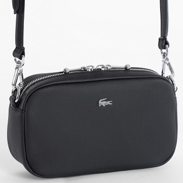 Lacoste - Sac A Main Femme Logo Crocodile Metal Noir