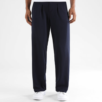 LBO - Pantalon Habillé Large A Plis Waffle 2674 Bleu Marine