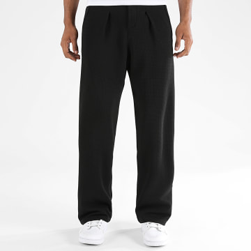 LBO - Pantalon Habillé Large A Plis Waffle 2831 Noir