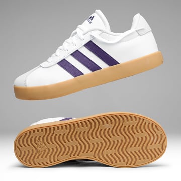 Adidas Performance - Zapatillas Mujer VL Court 3.0 K KK4517 Calzado Blanco Violeta Gum 3
