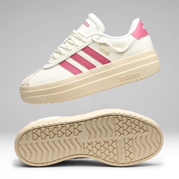 Adidas Performance - Zapatillas Mujer VL Court Bold KH9450 Blanco Suave Dual Magenta Oro Metálico