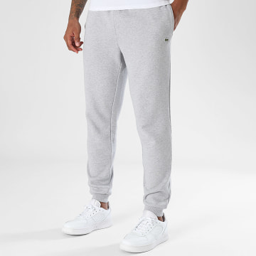 Lacoste - Pantalon Jogging Logo Brodé Crocodile Gris Chiné