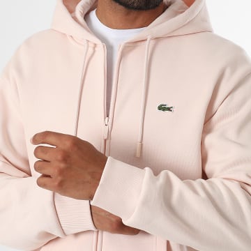 Lacoste - Hoodie Capuchon Rits Classic Fit Logo Geborduurd Krokodil Roze