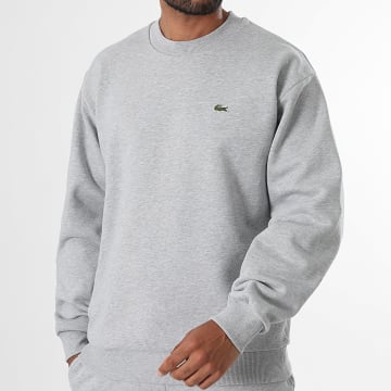 Lacoste - Felpa Girocollo Classic Fit Logo Ricamato Coccodrillo Grigio Mélange