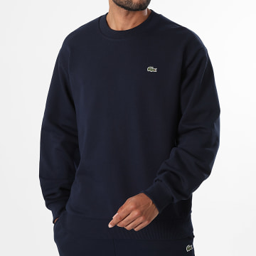 Lacoste - Felpa Girocollo Classic Fit Logo Ricamato Coccodrillo Blu Navy