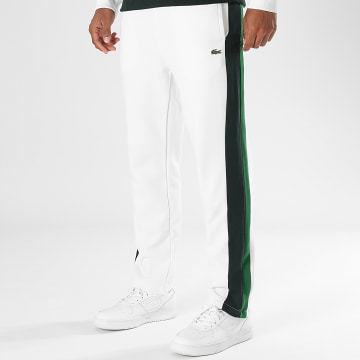Lacoste - Joggingbroek Met Strepen Regular Fit Logo Brodé Crocodile Lichtbeige Groen