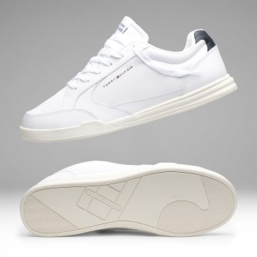 Tommy Hilfiger - Baskets Lo Pro Cupsole Perf Leather 5944 White Desert Sky