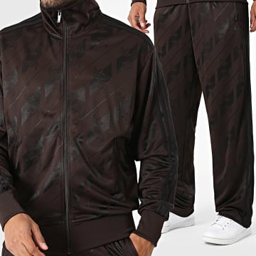 Adidas Originals - Ensemble De Survêtement Monogram Firebird IA4536 IA4540 Marron Foncé