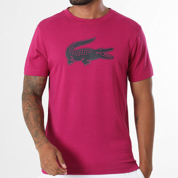 Lacoste - Tee Shirt Regular Fit Big Logo Crocodile Fuchsia