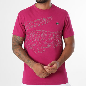 Lacoste - Camiseta Regular Fit Gran Logo Cocodrilo Fucsia