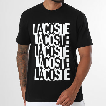 Lacoste - Tee Shirt Classic Fit Logo Lacoste Noir Blanc