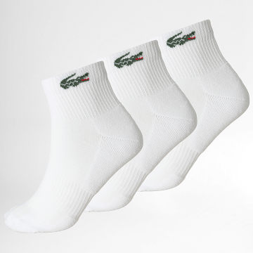 Lacoste - Pack di 3 Paia di Calzini Logo Coccodrillo Bianco
