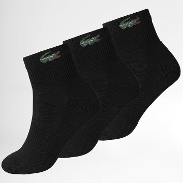 Lacoste - Lot De 3 Paires De Chaussettes Logo Crocodile Noir
