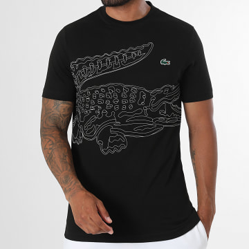 Lacoste - Camiseta Regular Fit Big Logo Cocodrilo Negro