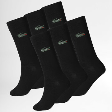 Lacoste - Lot De 6 Paires De Chaussettes Logo Crocodile Noir