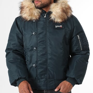 Schott NYC - Blouson Snorkel N2B Bleu Pétrole