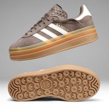 Adidas Originals - Zapatillas Mujer Gazelle Bold J JR2288 Rosa Tono Wonder Blanco Oro Metálico