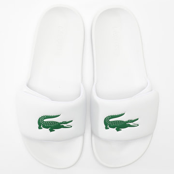 Lacoste - Slippers Serve Slide Wit Donkergroen