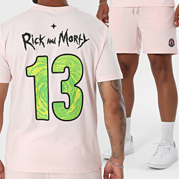 Rick Et Morty - Ensemble Tee Shirt Et Short Jogging Hybrid Rose Clair