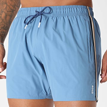 BOSS - Pantalón Corto De Baño A Rayas Iconic 50491594 Azul