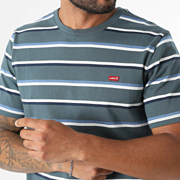 Levi's - Camiseta 56605 Verde Azul Claro Blanco