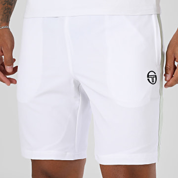 Sergio Tacchini - Pantalón Corto de chándal a rayas Goccia 41556 Blanco Verde
