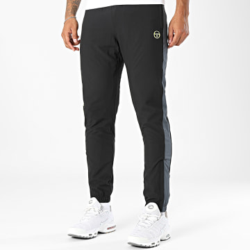 Sergio Tacchini - Pantalon Jogging A Bandes Gemelli 41560 Noir Gris Anthracite