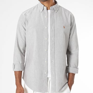 Polo Ralph Lauren - Camicia Maniche Lunghe Custom Fit Oxford Grigio Mélange